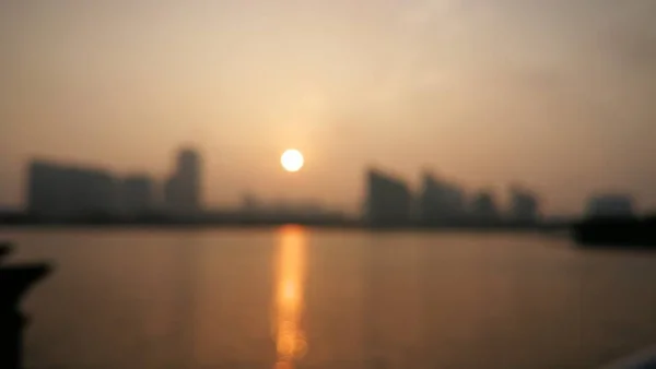 blurred background of city skyline with bokeh
