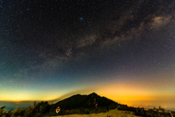 glowing stars in night sky