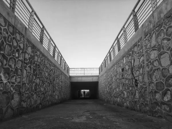 Viejo Edificio Abandonado Blanco Negro — Foto de Stock