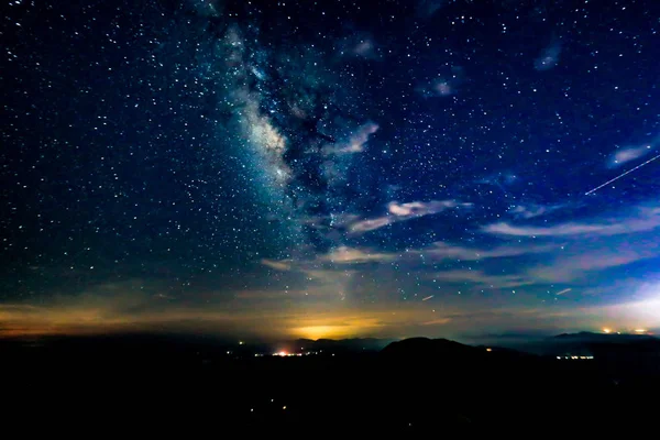Cielo Nocturno Con Estrellas Luna — Foto de Stock