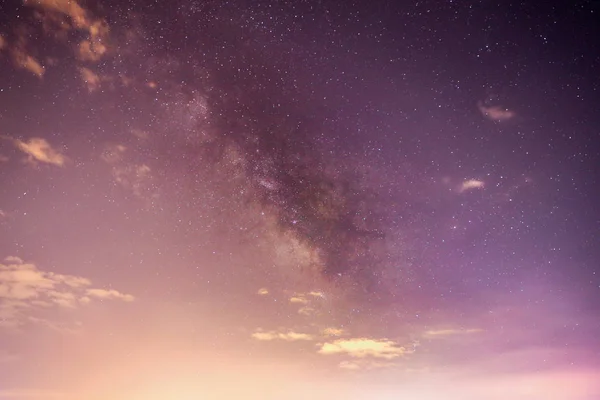 Tejút Galaxis Éjszakai Égbolton — Stock Fotó