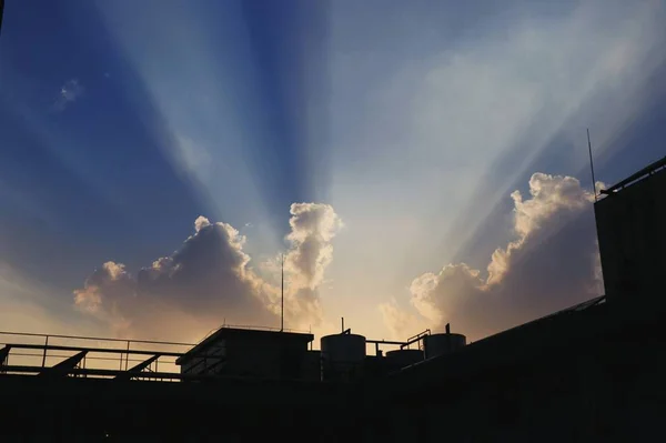 Puesta Sol Sobre Las Nubes Cielo — Foto de Stock