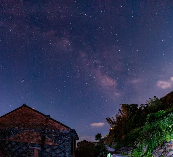 Hermoso Cielo Nocturno Con Estrellas Galaxia — Foto de Stock