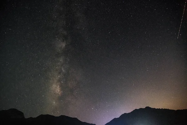 Galaxia Vía Láctea Cielo Nocturno — Foto de Stock