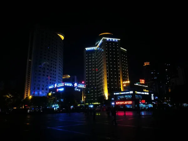 Vista Nocturna Ciudad Bangkok Tailandia — Foto de Stock