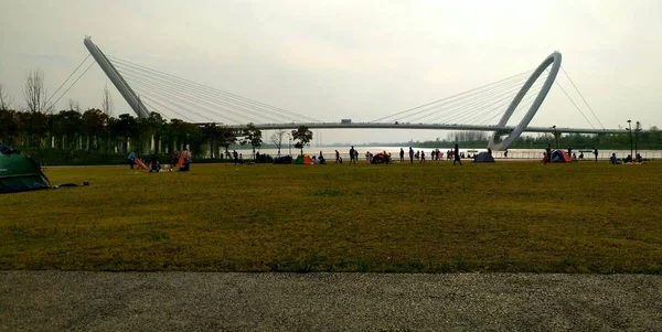 Vista Del Puente Ciudad Riga Verano — Foto de Stock