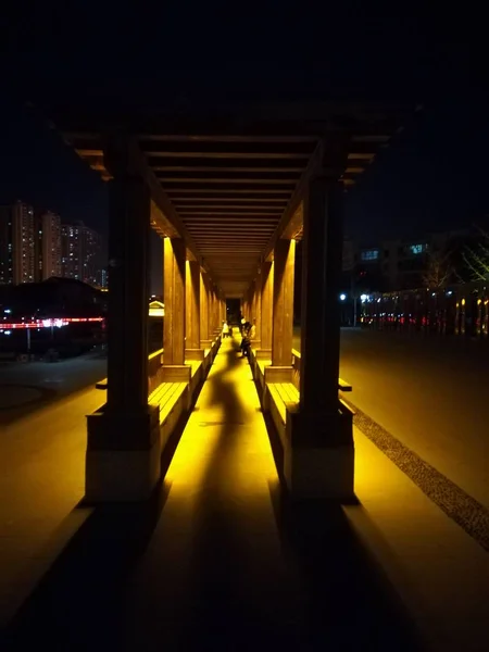 Vista Nocturna Ciudad China — Foto de Stock