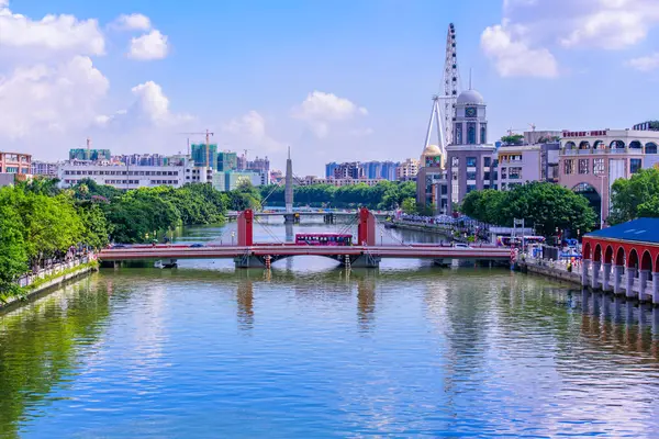 Vista Del Río Puente Verano — Foto de Stock