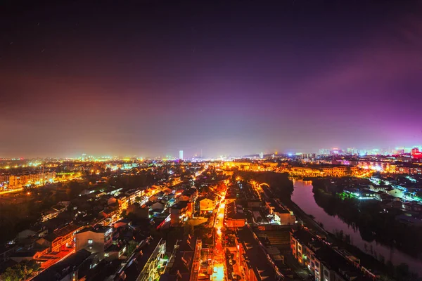 Vista Nocturna Ciudad Bangkok Tailandia — Foto de Stock