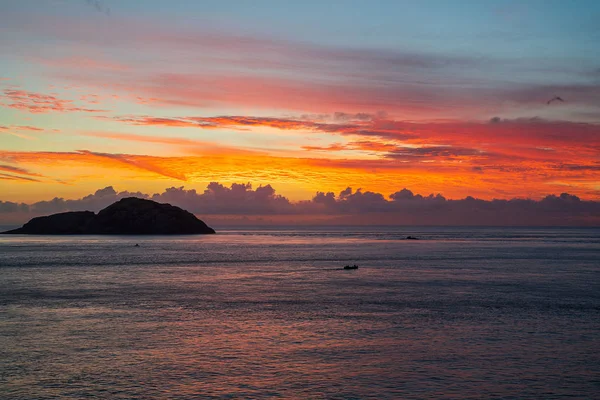 Puesta Sol Sobre Mar — Foto de Stock