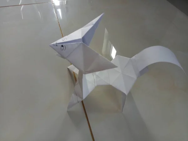 Origami Barco Papel Forma Pájaro — Foto de Stock