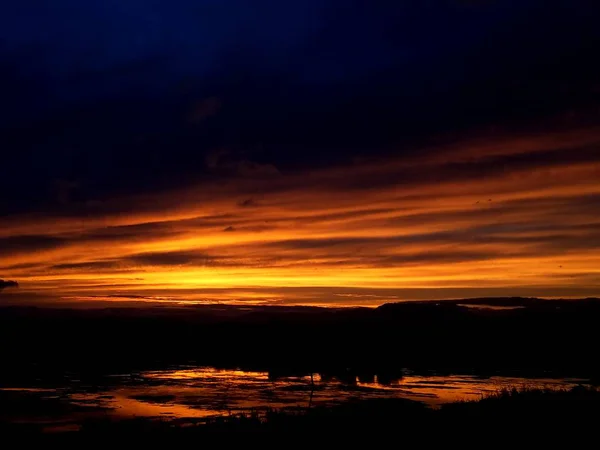 Malebný Výhled Krásný Západ Slunce — Stock fotografie