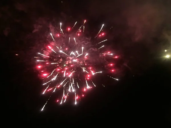 Fuegos Artificiales Cielo Nocturno Luces Del Festival — Foto de Stock