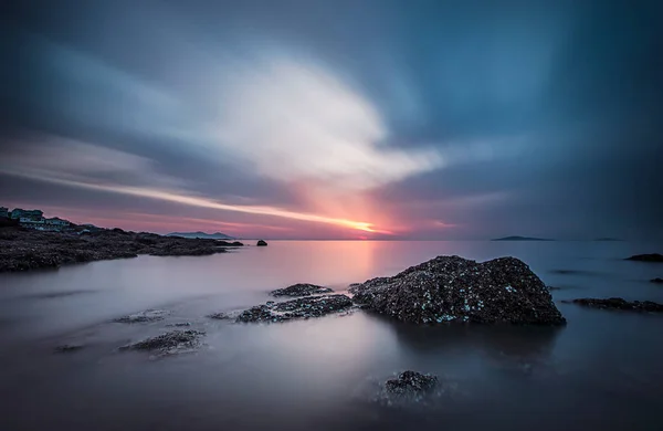 Utsikt Mot Vakker Solnedgang – stockfoto