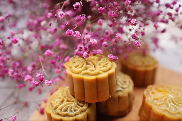 chocolate cake with flowers and candles