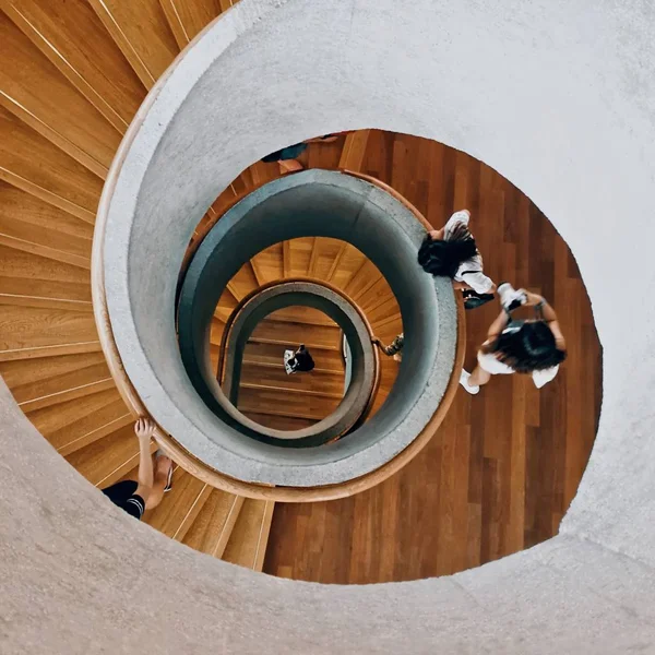 wooden door with a large spiral of a wood