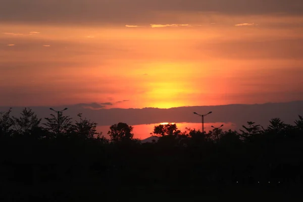 Puesta Sol Montaña — Foto de Stock