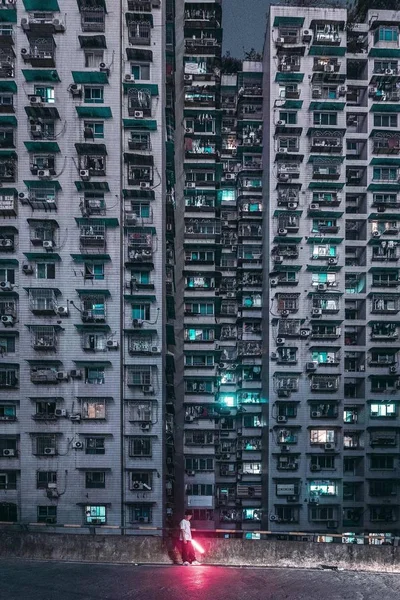 Edificio Moderno Con Muchas Personas Fondo — Foto de Stock