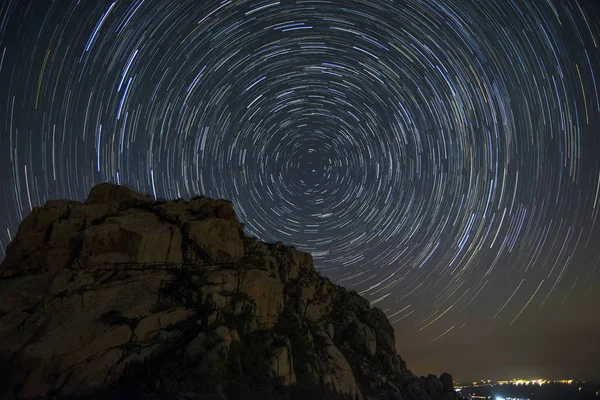 Paisaje Nocturno Vista Luna Del Sol — Foto de Stock