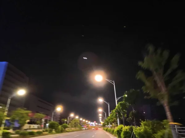 Iluminación Nocturna Ciudad Tailandia — Foto de Stock