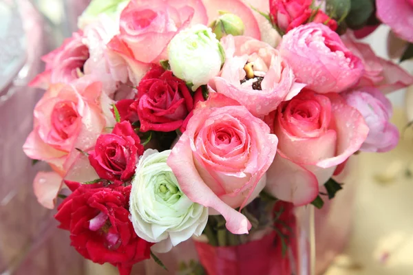 Piękny Bukiet Róż Różowy — Zdjęcie stockowe