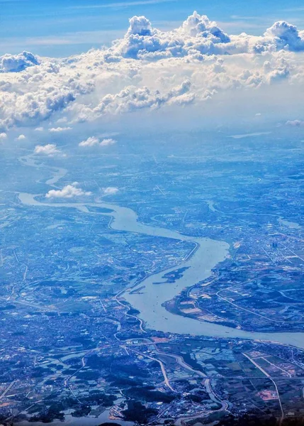 Aerial View Airplane Plane — Stock Photo, Image