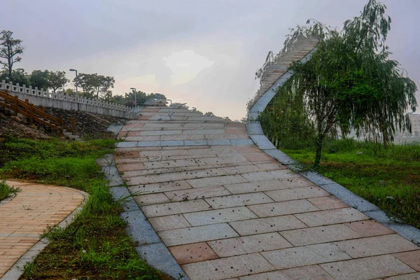 Viejo Puente Madera Parque — Foto de Stock