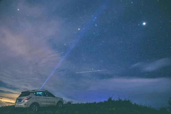 Auroras Boreales Cielo Nocturno Astronomía — Foto de Stock