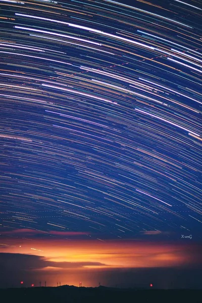 Cielo Nocturno Con Nubes Sol — Foto de Stock