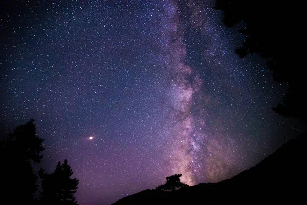 Vista Nocturna Del Cielo Con Estrellas — Foto de Stock