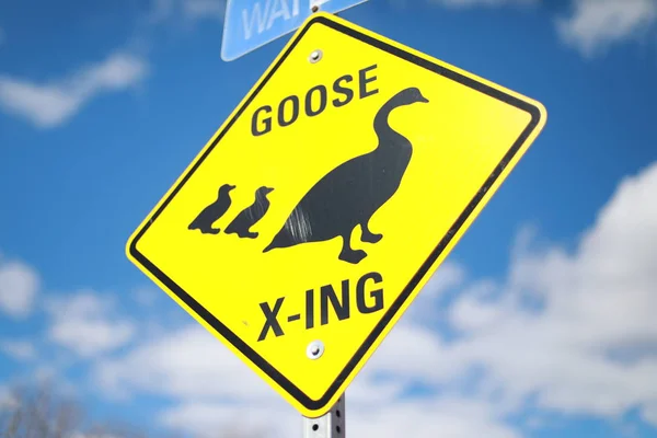 a yellow road sign with a german flag