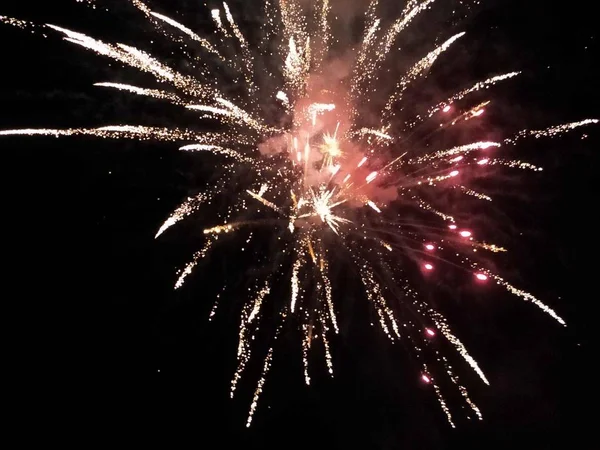 Fuegos Artificiales Cielo Nocturno — Foto de Stock