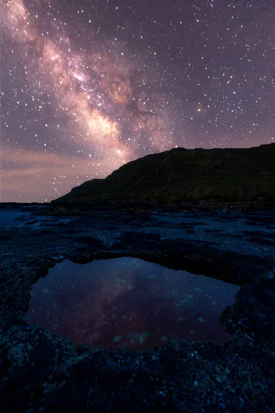 Vía Láctea Sobre Mar — Foto de Stock