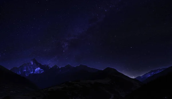 Paisaje Nocturno Vía Láctea Las Luces Boreales — Foto de Stock