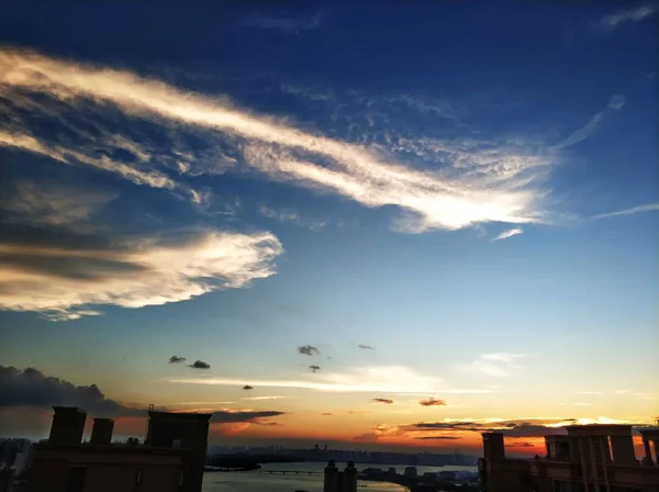 Puesta Sol Sobre Las Nubes — Foto de Stock