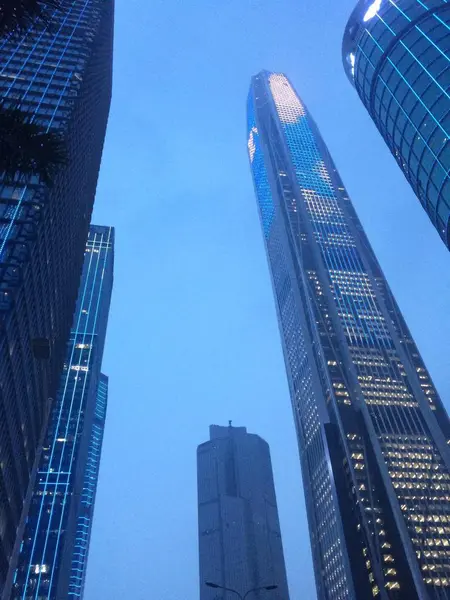 stock image skyscrapers in the city, modern architecture buildings