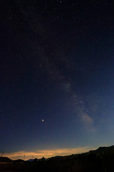 Galaxia Vía Láctea Cielo Nocturno — Foto de Stock