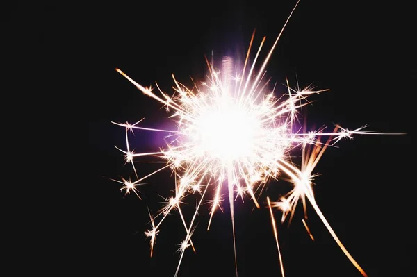 Luces Fuego Chispeantes Por Noche — Foto de Stock