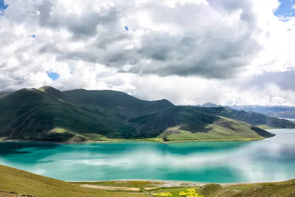 stock image beautiful landscape with lake and mountains