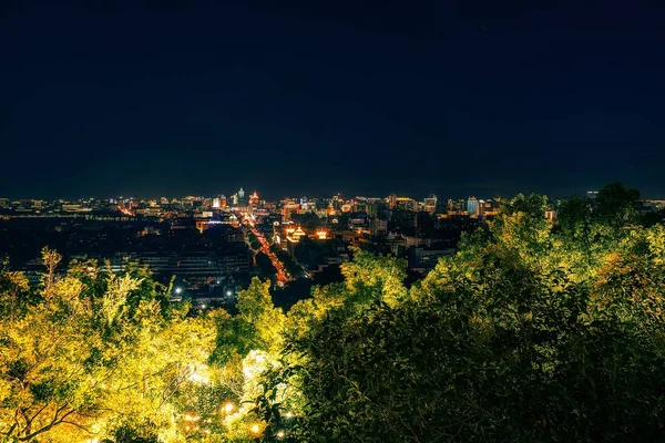 Nachtaufnahme Der Stadt Der Portugiesischen Hauptstadt — Stockfoto