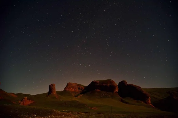 Vista Nocturna Del Cielo Con Estrellas — Foto de Stock