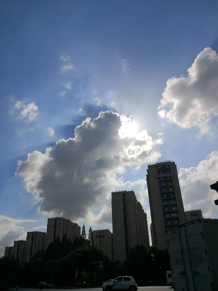 Skyline Ciudad Con Rascacielos Edificios — Foto de Stock