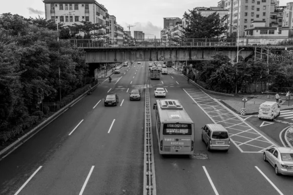 Foto Blanco Negro Ciudad Mónaco — Foto de Stock