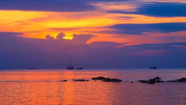 Puesta Sol Sobre Mar — Foto de Stock