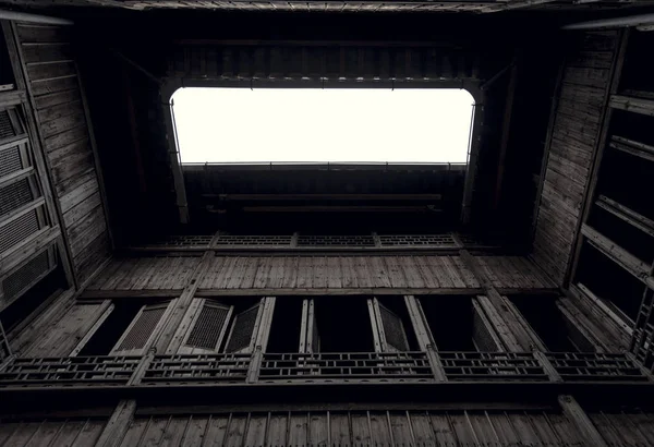 old wooden window with a large windows