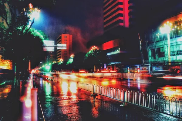 Ночной Вид Город — стоковое фото