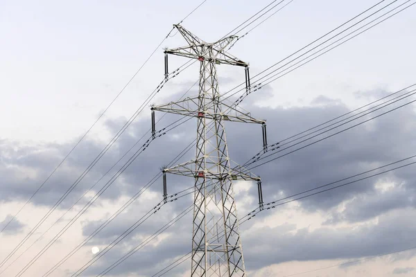 Torre Alta Tensione Energia Elettrica — Foto Stock