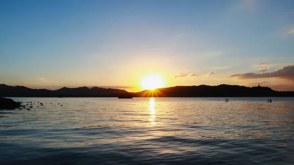 Uitzicht Prachtige Zonsondergang — Stockfoto