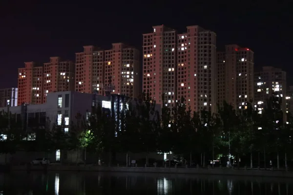 Vista Nocturna Ciudad Bangkok Tailandia — Foto de Stock