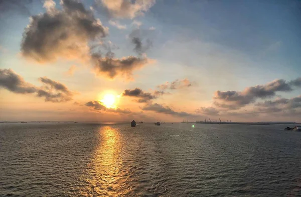 Hermoso Atardecer Sobre Mar — Foto de Stock